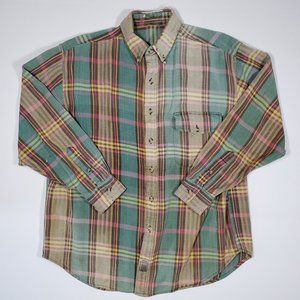 Vintage Multicolor Plaid Casual Button Down Shirt